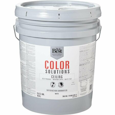 ALL-SOURCE Color Solutions Latex Self-Priming Flat Ceiling Paint, White, 5 Gal. CS46W0840-20